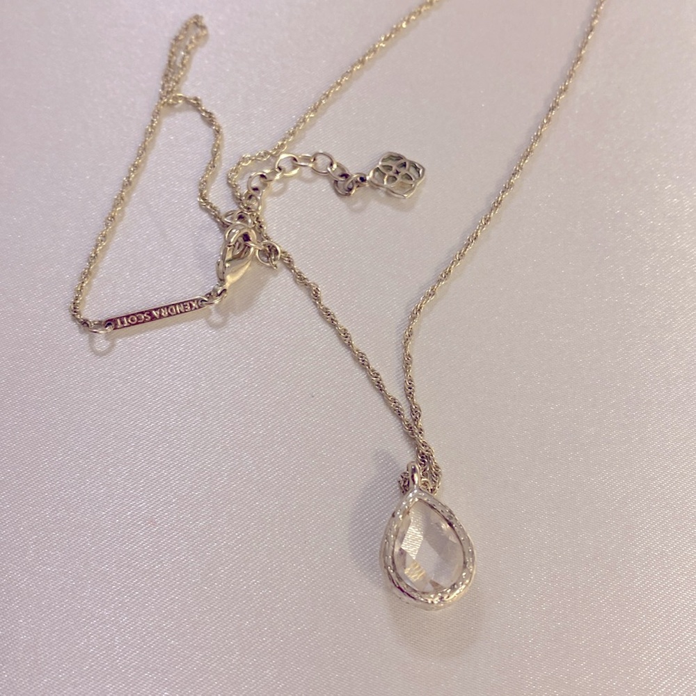 Kendra Scott crystal drop silver tone necklace - Picture 5 of 5